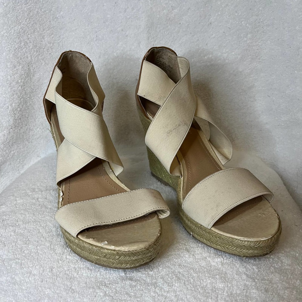 Steve Madden Starla Brown/White Wedges Womens 8.5